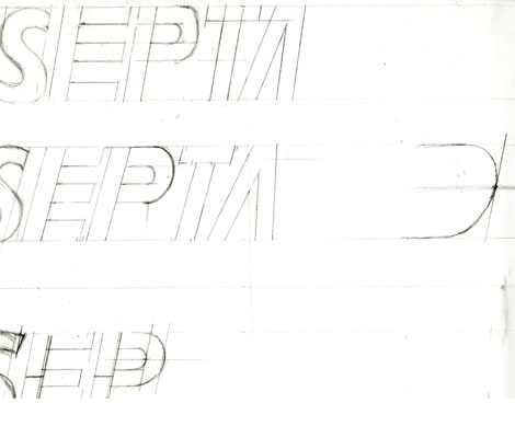 Sketches of the lettering for the SEPTA logo