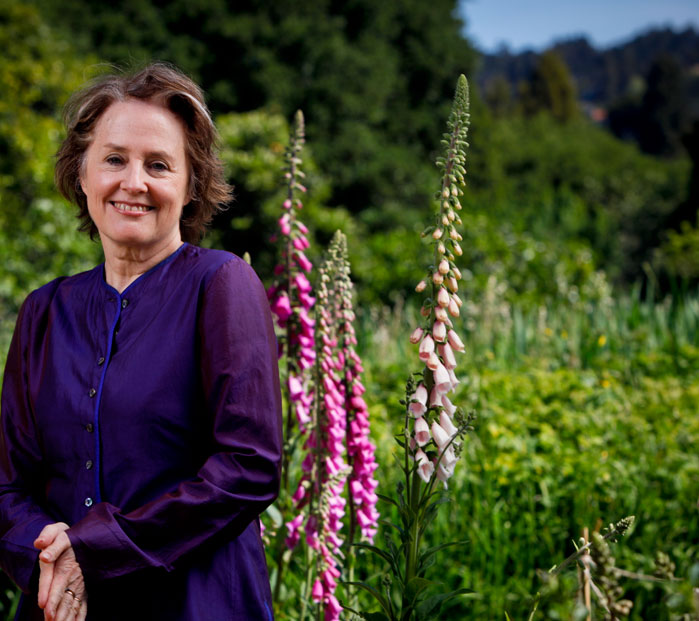 Alice Waters stands in the Edible Garden at Martin Luther King Middle School in Berkeley. Photo: Russell Yip/The Chronicle